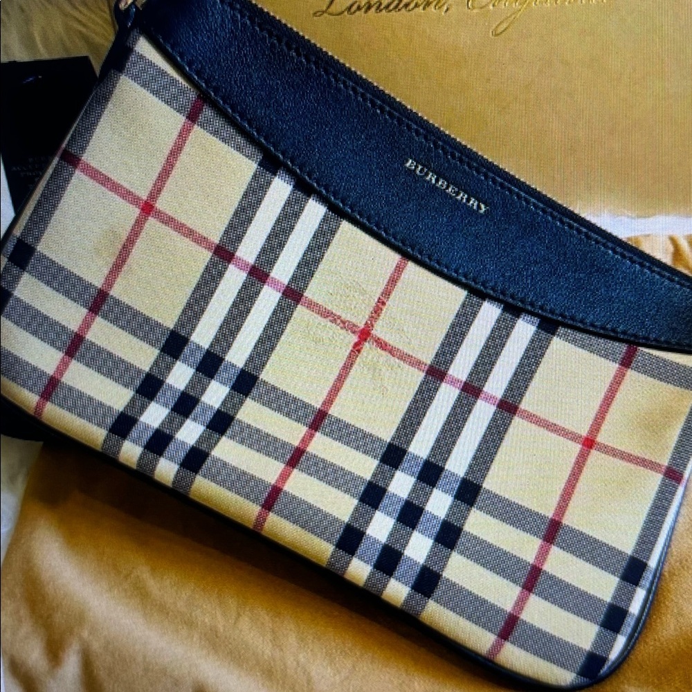 Burberry Black, Beige & Red Check Crossbody Bag - Picture 3 of 3